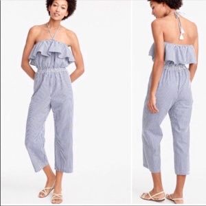 J Crew seersucker jumpsuit